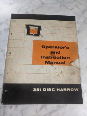 Oliver Tractor Operator'S & Instruction Service Manual 251 Disc Harrow