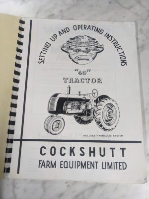 Jensales Cockshutt Tractor Model 40 Setup & Operator Service Manual Co-O-40