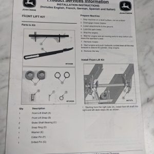 John Deere Service Installation Instruction Manual Front Lift Kit M145777