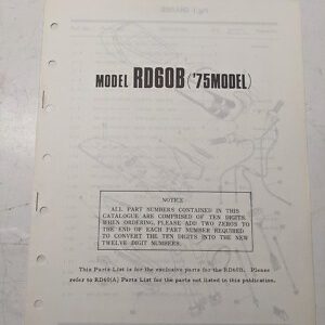Yamaha Model Exclusive Parts List Oem Dealer Book Manual Rd60B 1975 388-28198-80