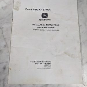 John Deere Service Installation Instruction Manual Front Pto Kit 2Wd M167384