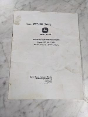 John Deere Service Installation Instruction Manual Front Pto Kit 2Wd M167384