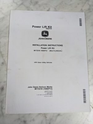 John Deere Service Installation Instruction Manual Power Lift Kit M172318