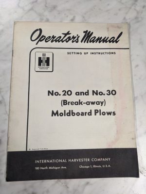 International Harvester Operator'S Service Manual #20 #30 Moldboard Plow