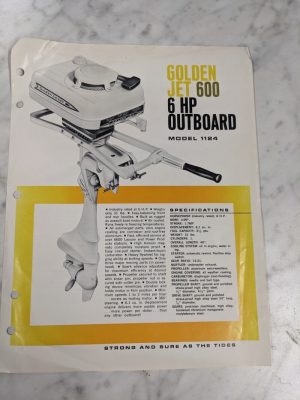 Golden Jet 600 & 400 Outboard Motor 1124 1121 Sales Advertisement Literature Ad