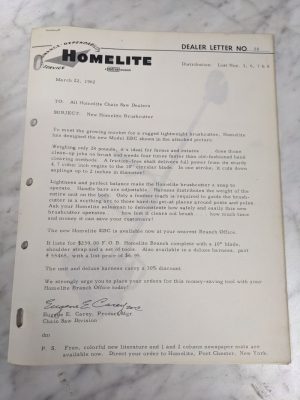 Homelite Brushcutter Sales Brochure Literautre Picture Of Ebc Model