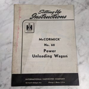 International Harvester Operator'S Service Manual Mccormick #60 Power Wagon