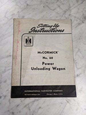 International Harvester Operator'S Service Manual Mccormick #60 Power Wagon