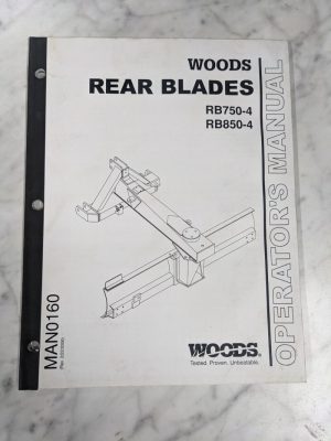 Woods Man0160 Rear Blades Rb750-4 Rb850-4 Operator'S Service Manual 2005