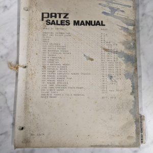 Patz Products Dealership Sales Manual Specifications Price List Catalog 1978