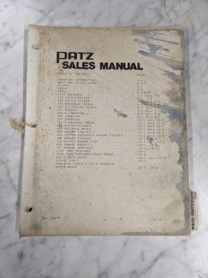 Patz Products Dealership Sales Manual Specifications Price List Catalog 1978