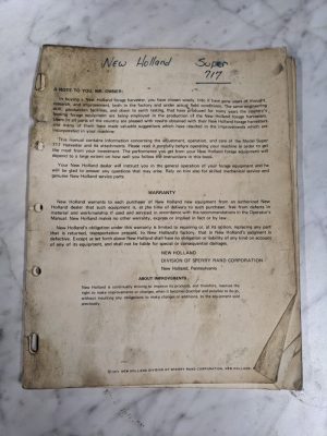 New Holland Operator Service Manual Super 717 Harvester 1971