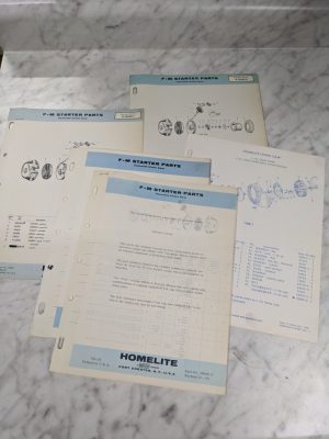 Homelite Chain Saw F-M Start Parts List Information Lot Manual Literature