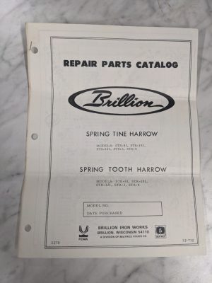 Brillion Service Repair Parts List Catalog Spring Tine Harrow Sts-81 101 121 3 4