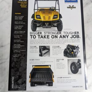 Yanmar Cub Cadet Utility Vehicle Sales Brochure Literature 4X4D Diesel Vonunteer