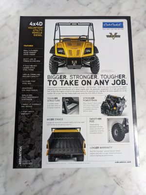 Yanmar Cub Cadet Utility Vehicle Sales Brochure Literature 4X4D Diesel Vonunteer