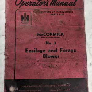 International Harvester Operator'S Service Manual Mccormick Forage Blower #3
