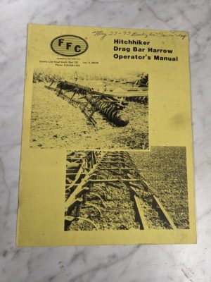 Farmers Factory Co Ffc Hitchhiker Drag Bar Harrow Operator'S Service Manual