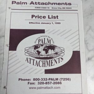 Palm Attachments Product Parts Price List January 1999 Skid-Steer Loader