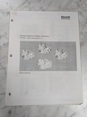 Rexroth Repair Instruction Service Manual A10Vg 28-63 Series 10 Hydraulic Pump
