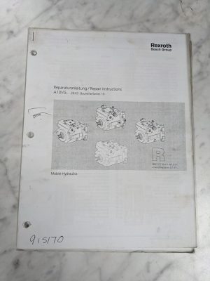Rexroth Bosch Repair Service Instruction Manual A10Vg 28-63 Series 10 Pump
