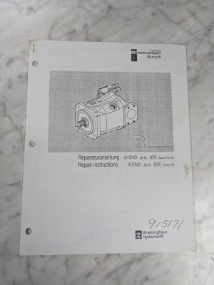 Rexroth Repair Service Instruction Manual A10Vo 28-85 Dfr Series 52 Hyd. Pump