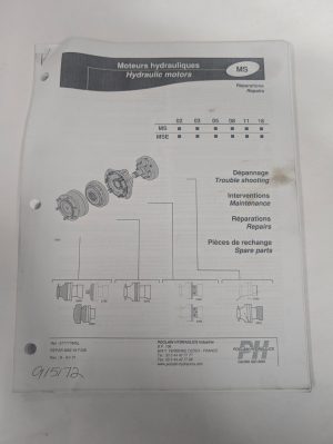 Poclain Hydraulics Motors Repair Service Manual Part List Mse 02 03 05 08 11 18