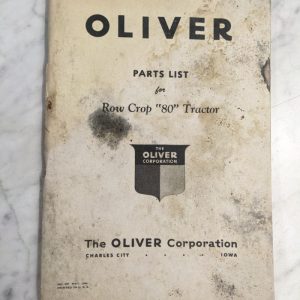 Oliver Tractor Service Parts List Book Manual Catalog Row Crop “80” 1944