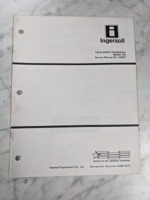 Ingersoll Tractor Service Manual 4 Speed Transaxle Model 210 9-50731