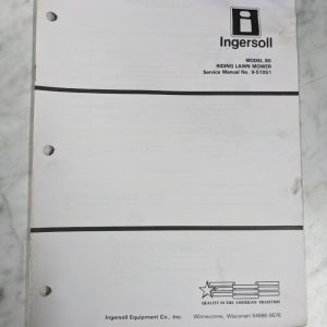 Ingersoll Tractor Service Manual Model 80 Riding Lawn Mower 9-51051