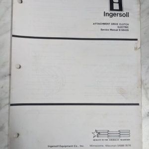 Ingersoll Tractor Service Manual Attachment Drive Clutch Electric 8-56430~