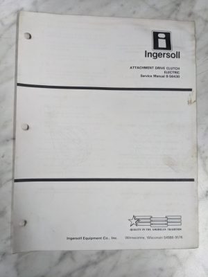 Ingersoll Tractor Service Manual Attachment Drive Clutch Electric 8-56430~