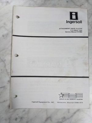Ingersoll Tractor Service Manual Attachment Drive Clutch E-Z Adjust 9-51083