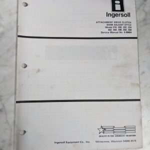 Ingersoll Tractor Service Manual Attachment Drive Clutch Shim Adjust 9-99654
