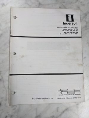 Ingersoll Tractor Service Manual Attachment Drive Clutch Shim Adjust 9-99654