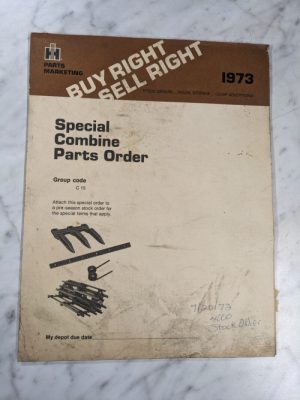 International Harvester Ih Marketing Special Combine Parts Order Forms 1973