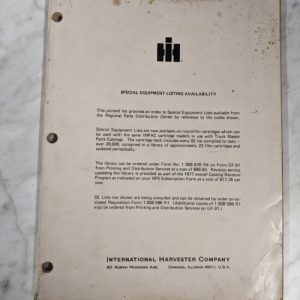 International Harvester Ih Marketing Special Equipment Listing Availability 1977