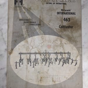 International Harvester Ih Operator Service Manual 463 Cultivator