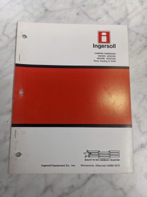 Ingersoll Chipper Shredder Parts List Catalog Manual Ahs24H Ahs24W 8-3290