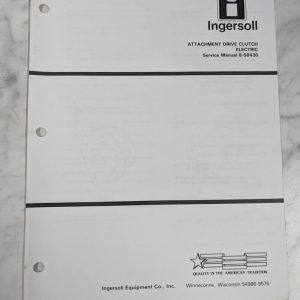Ingersoll Service Manual Tractor Attachment Drive Clutch Electric 8-56430~