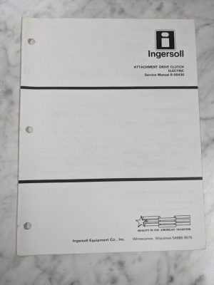 Ingersoll Service Manual Tractor Attachment Drive Clutch Electric 8-56430~