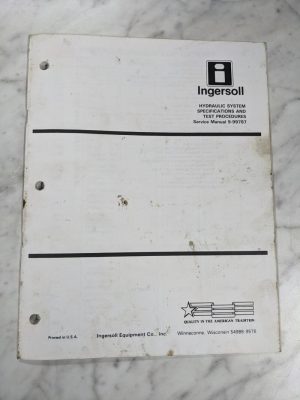 Ingersoll Service Manual Tractor Hydraulic System Specs & Tests 9-99787