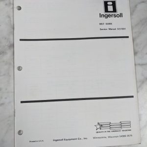 Ingersoll Service Manual Tractor Belt Guide 9-51591