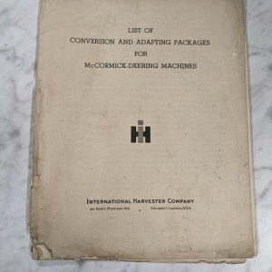 International Harvester Ih Conversion Adapting Packages List Mccormick Machines
