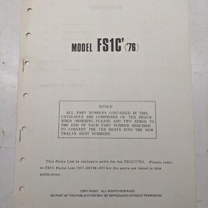 Yamaha Model Exclusive Parts List Oem Dealer Book Manual Fs1C 1976 557-28198-80