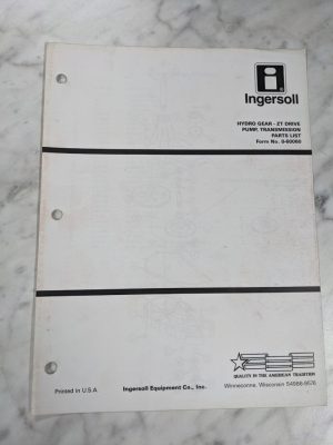 Ingersoll Tractor Manual Hydro Gear Zt Drive Pump Transmission Part List 8-60060