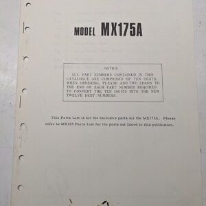 Yamaha Model Exclusive Parts List Dealer Book Manual Mx175A 1973 455-28198-80