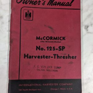 International Ih Mccormick Deering 125-Sp Harvester Thresher Owner Manual