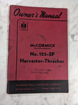 International Ih Mccormick Deering 125-Sp Harvester Thresher Owner Manual