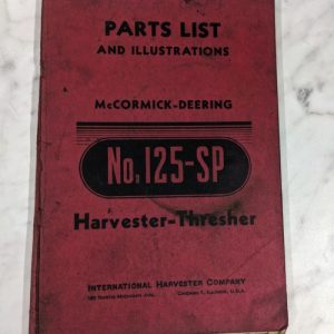 International Ih Mccormick Deering #125-Sp Harvester Thresher Parts List Manual